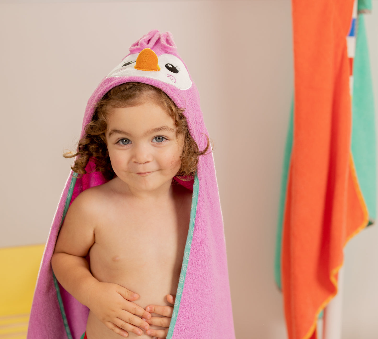 Baby Plush Terry Hooded Bath Towel - Penny the Penguin