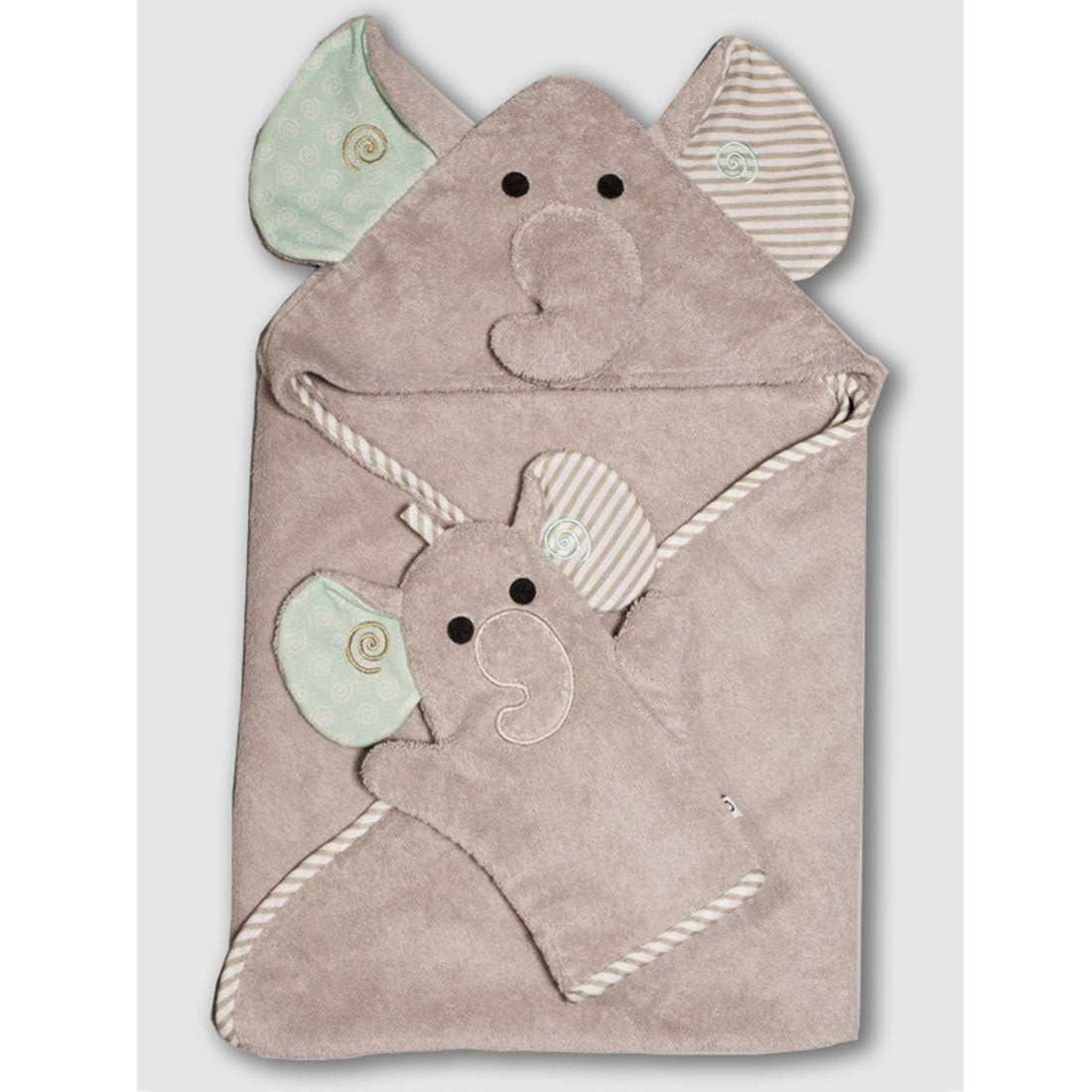 ZOOCCHINI Baby Snow Terry Bath Mitt - Elle the Elephant-2