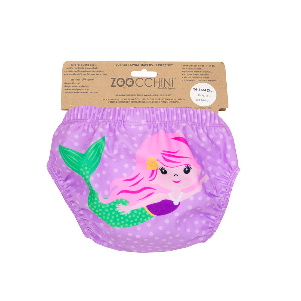 ZOOCCHINI Baby/Toddler Knit Swim Diaper 2 Pc Set - Sydney the Seal