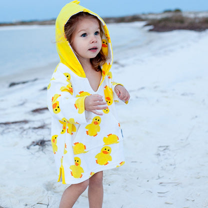 ZOOCCHINI UPF50+ Bath & Swim Coverup - Puddles the Duck-1