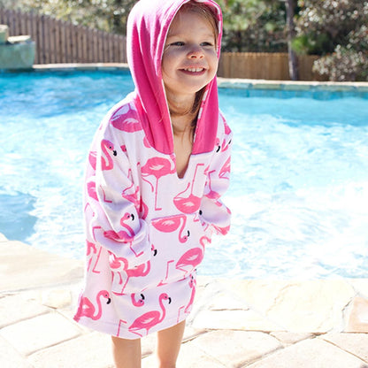 ZOOCCHINI UPF50+ Bath & Swim Coverup - Franny the Flamingo-2