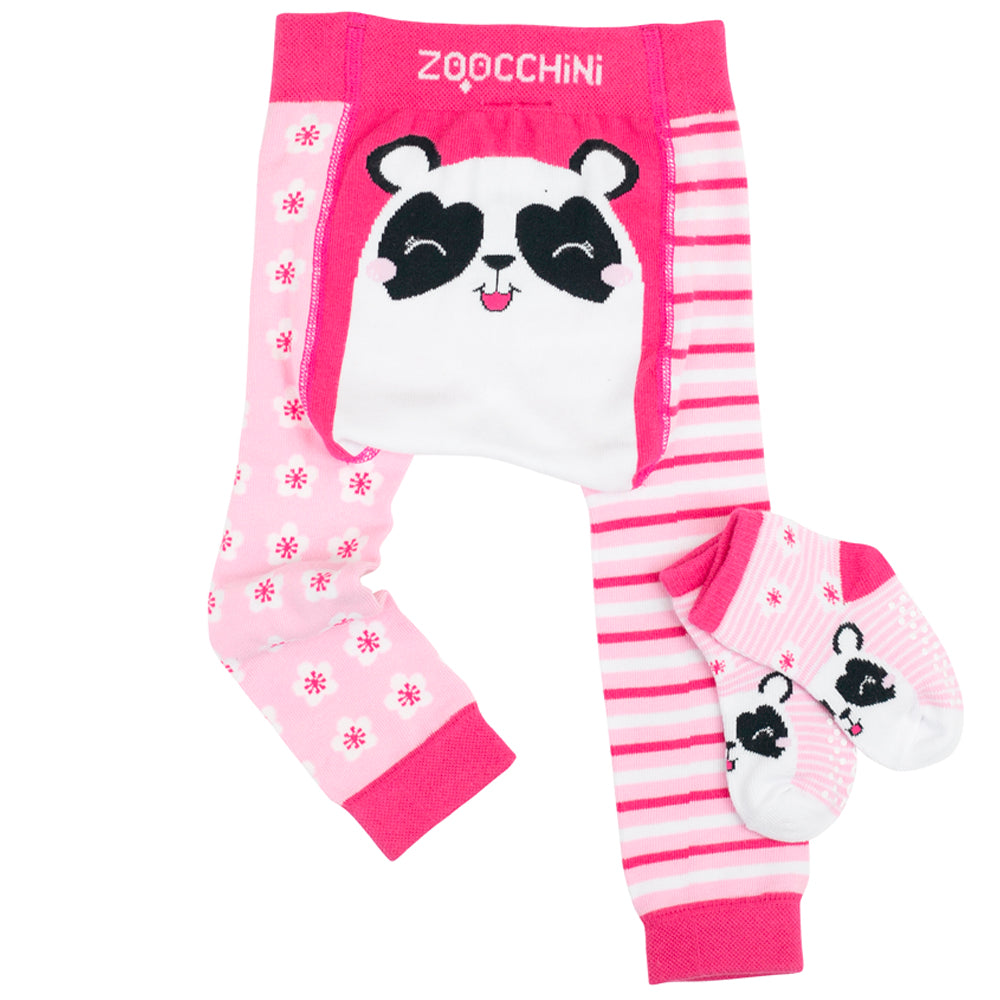 Baby/Toddler Crawler Leggings & Socks Set - Pippa the Panda