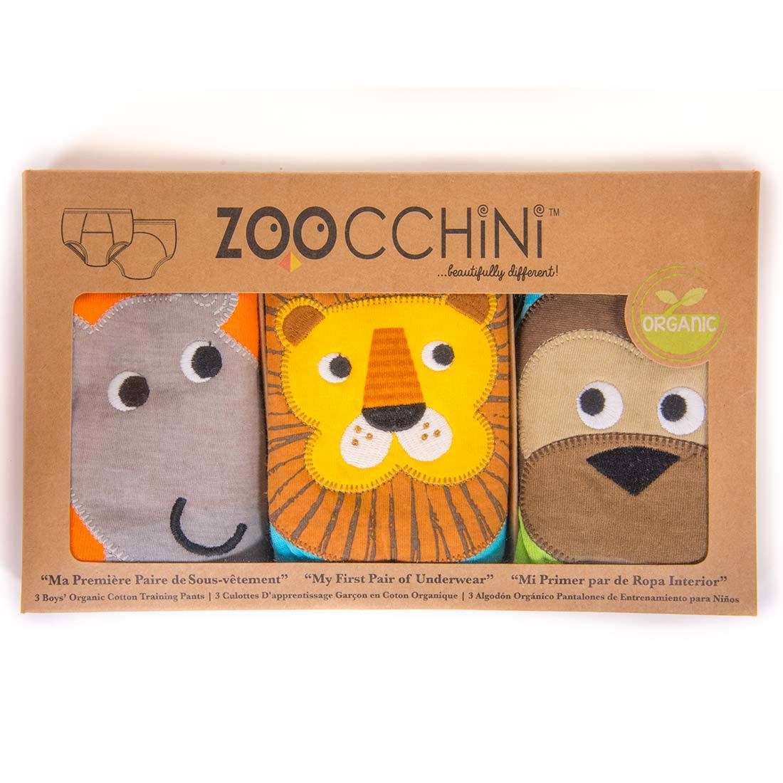 ZOOCCHINI Boys 3 Piece Organic Potty Training Pants Set - Safari Friends-4