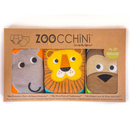 ZOOCCHINI Boys 3 Piece Organic Potty Training Pants Set - Safari Friends-4