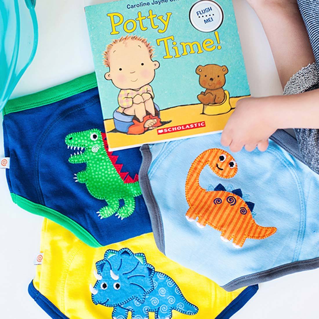 ZOOCCHINI Boys 3 Piece Organic Potty Training Pants Set - Jurassic Pals-2