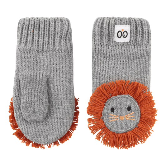 Baby/Toddler Knit Mittens - Leo the Lion
