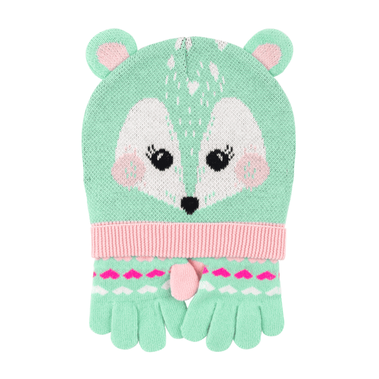 Toddler/Kids Winter Beanie Hat and Gloves Set - Fiona the Fawn