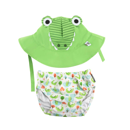 Baby Swim Diaper & Sun Hat Set - Aidan the Alligator