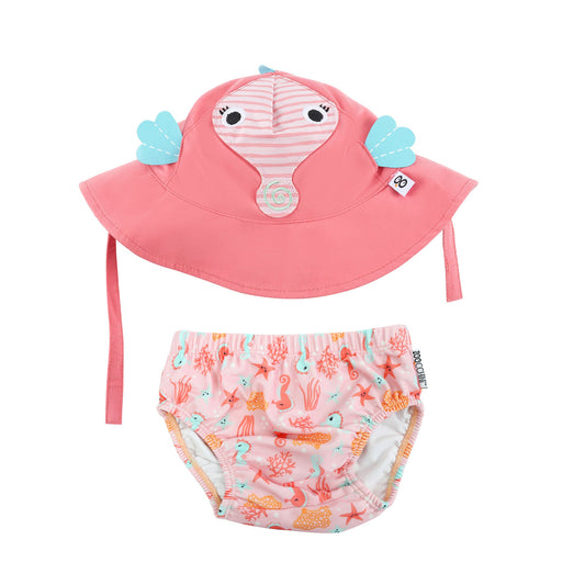 Baby Swim Diaper & Sun Hat Set - Sally the Seahorse
