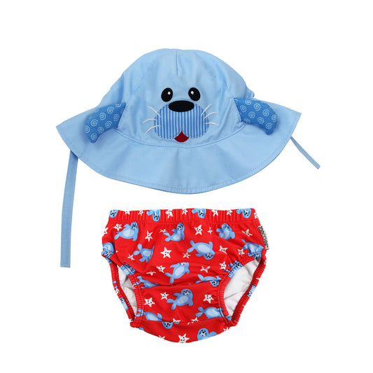 Baby Swim Diaper & Sun Hat Set - Sunny the Seal