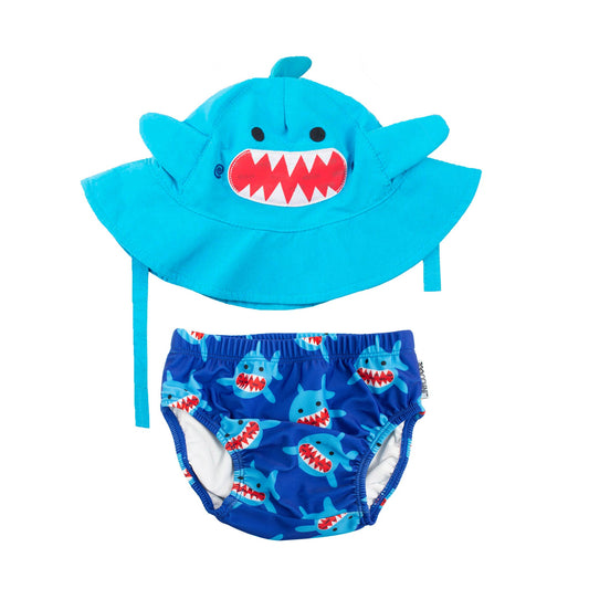 Baby Swim Diaper & Sun Hat Set - Sherman the Shark